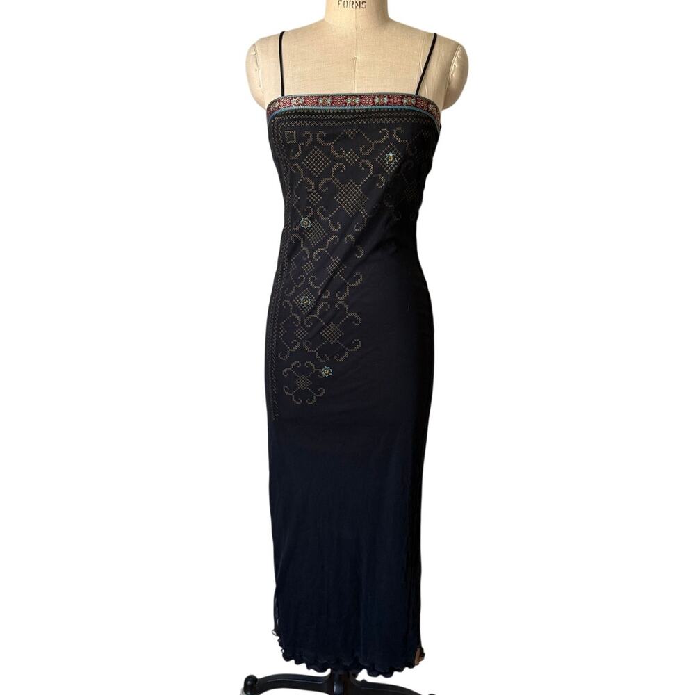 Bonkers Vintage Mesh Party Dress in Black Size Small y2k 90s
